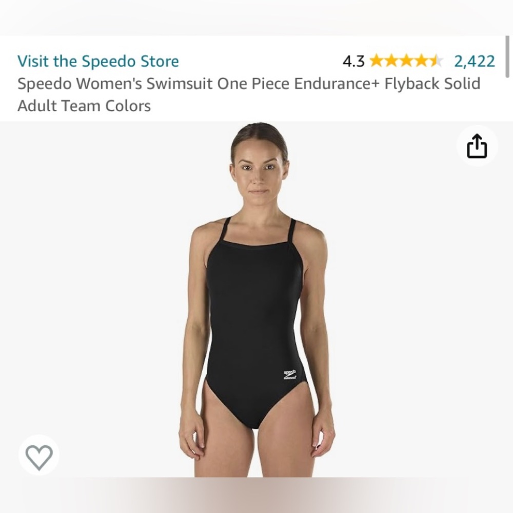 Speedo one piece swimsuit endurance & flyback solid adult team- size 10/36